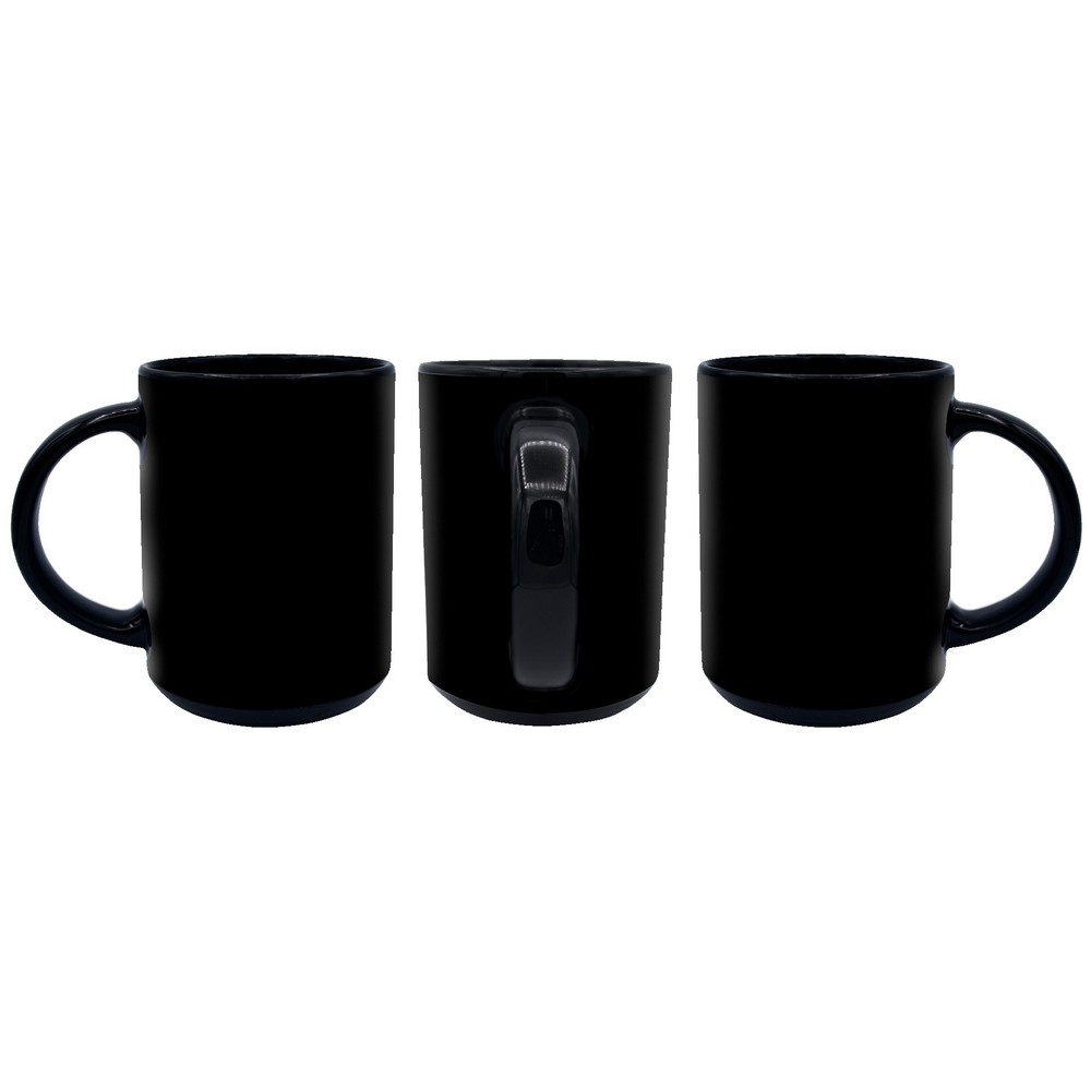 15 Oz. Mighty 360° Wrap Black Mug 1
