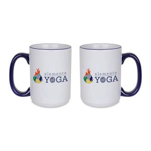 15 Oz. Mug Colored Rim & Handle Closeout