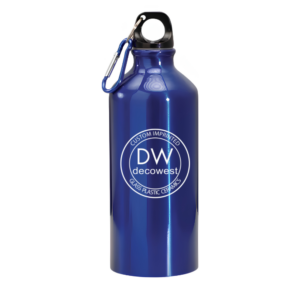 Aluminum Water Bottle With Carabiner - 20oz Blue