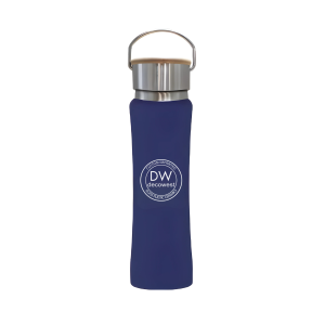 Hampton Stainless Steel Bottle With Bamboo Lid 25 oz Blue