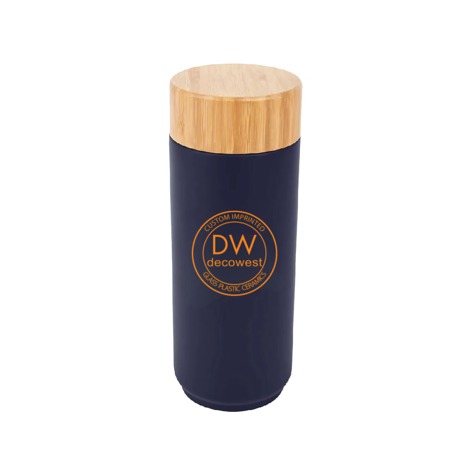 Stainless Steel Lexington Bottle With Bamboo Lid 16 oz Navy Blue