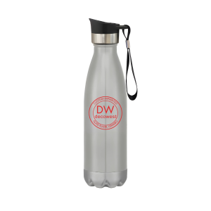 Swiggy Stainless Steel Bottle with Push Lid – 16oz Light Gray