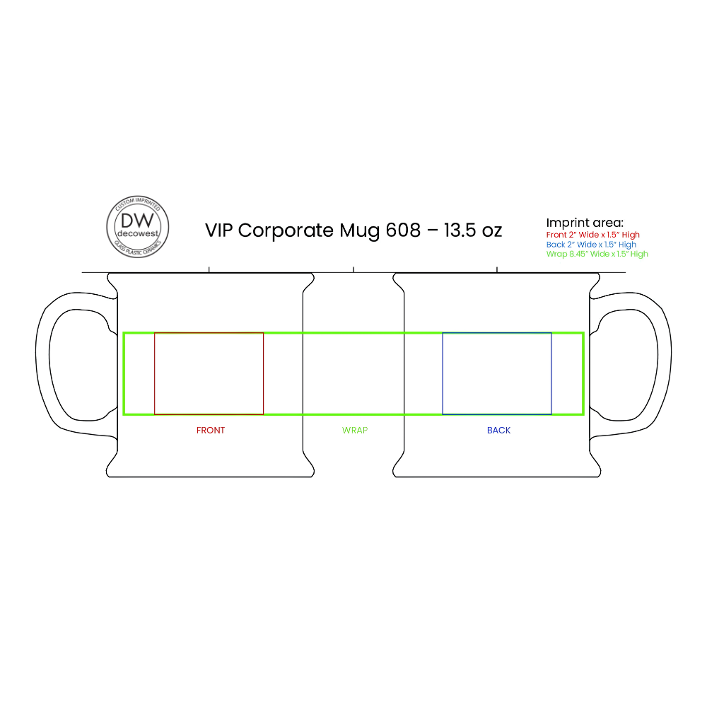 VIP Corporate Mug 608 – 13.5 oz Assorted Colors (3)