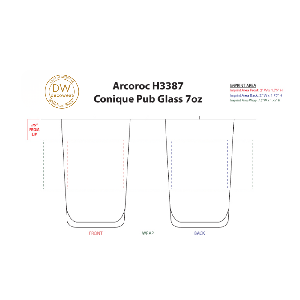 Arcoroc H3387 Conique Pub Glass – 7oz (2)