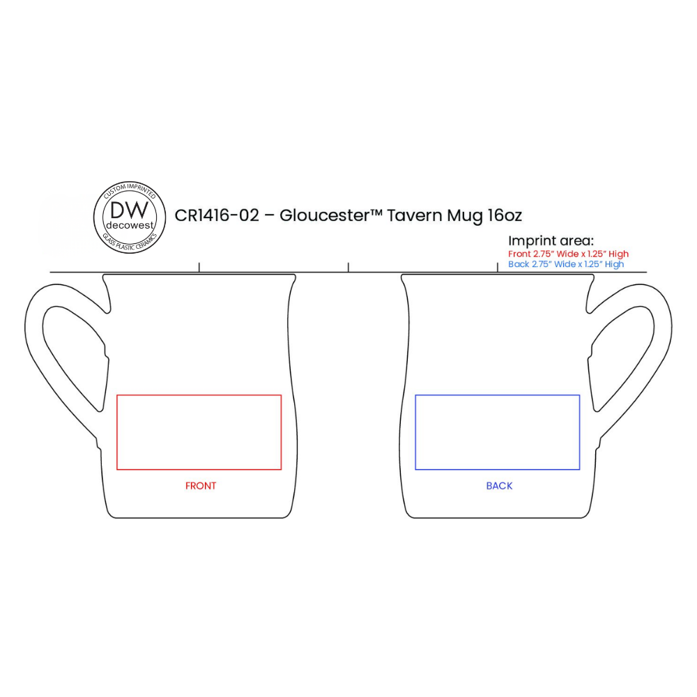 Gloucester™ Tavern Mug 16oz – Assorted Colors (6)