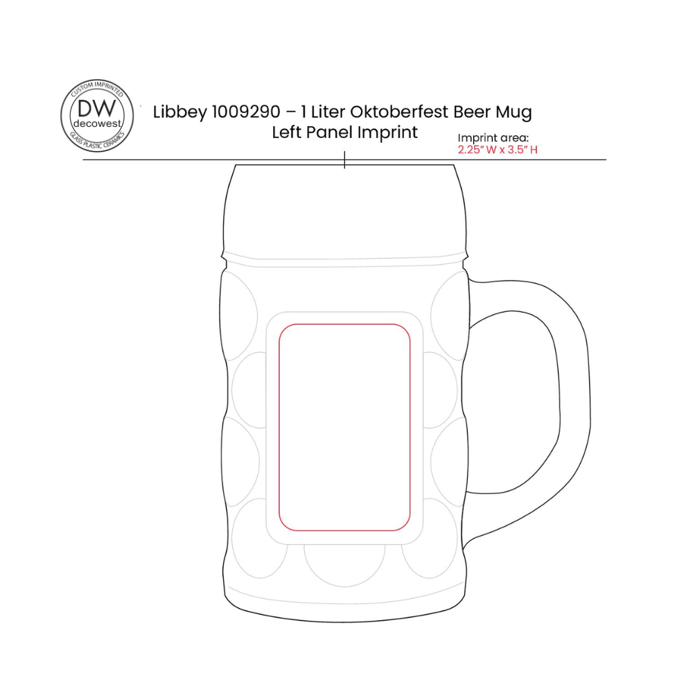 Libbey 1009290 – 1 Liter Oktoberfest Beer Mug- Left Panel Imprint (2)