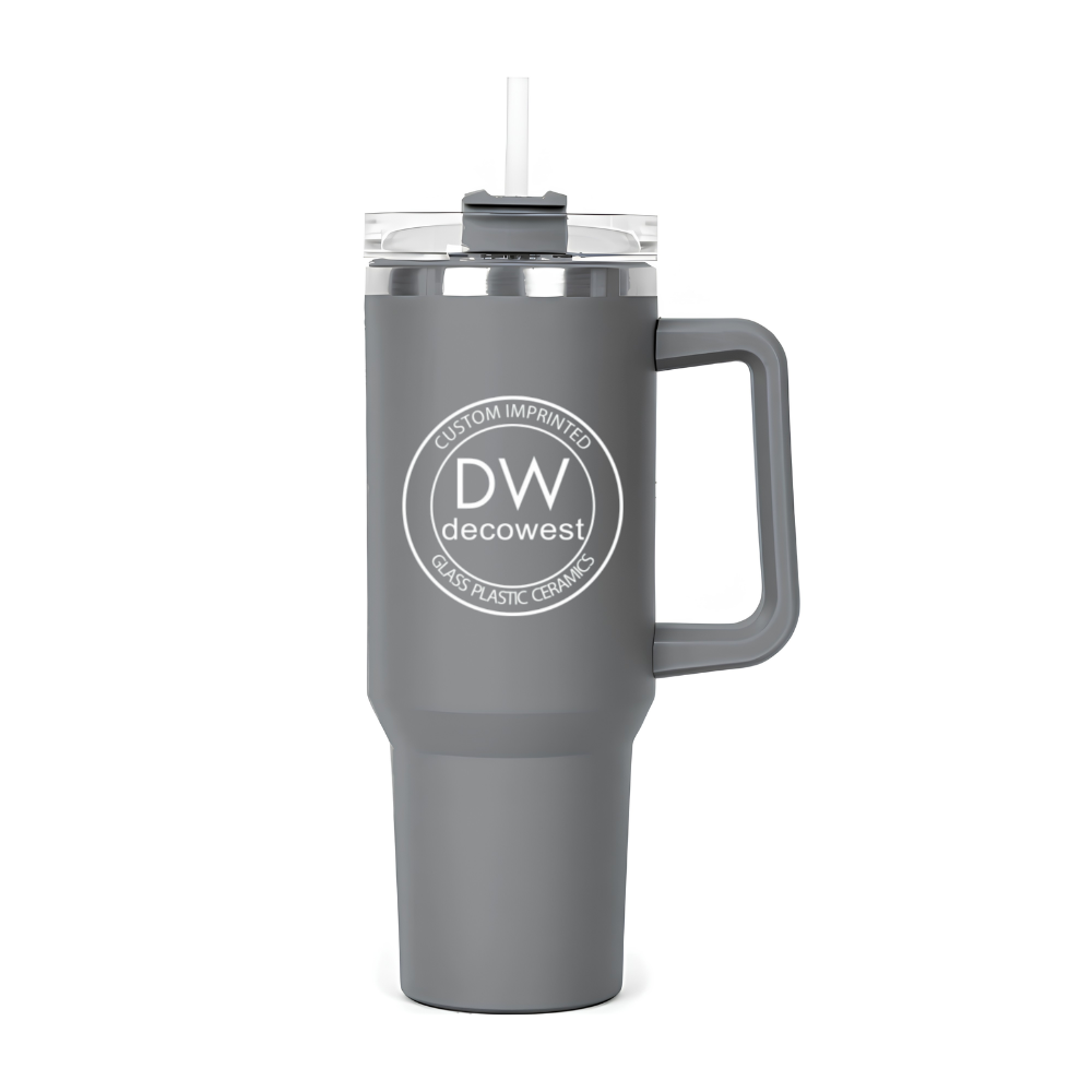 40 oz Stainless Steel Double Wall Mug with Lid Gray