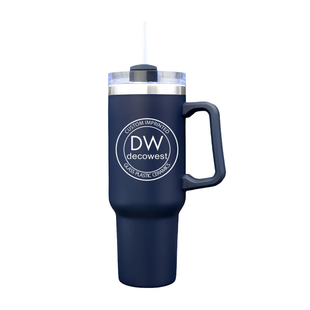40 oz Stainless Steel Double Wall Mug with Lid Navy Blue